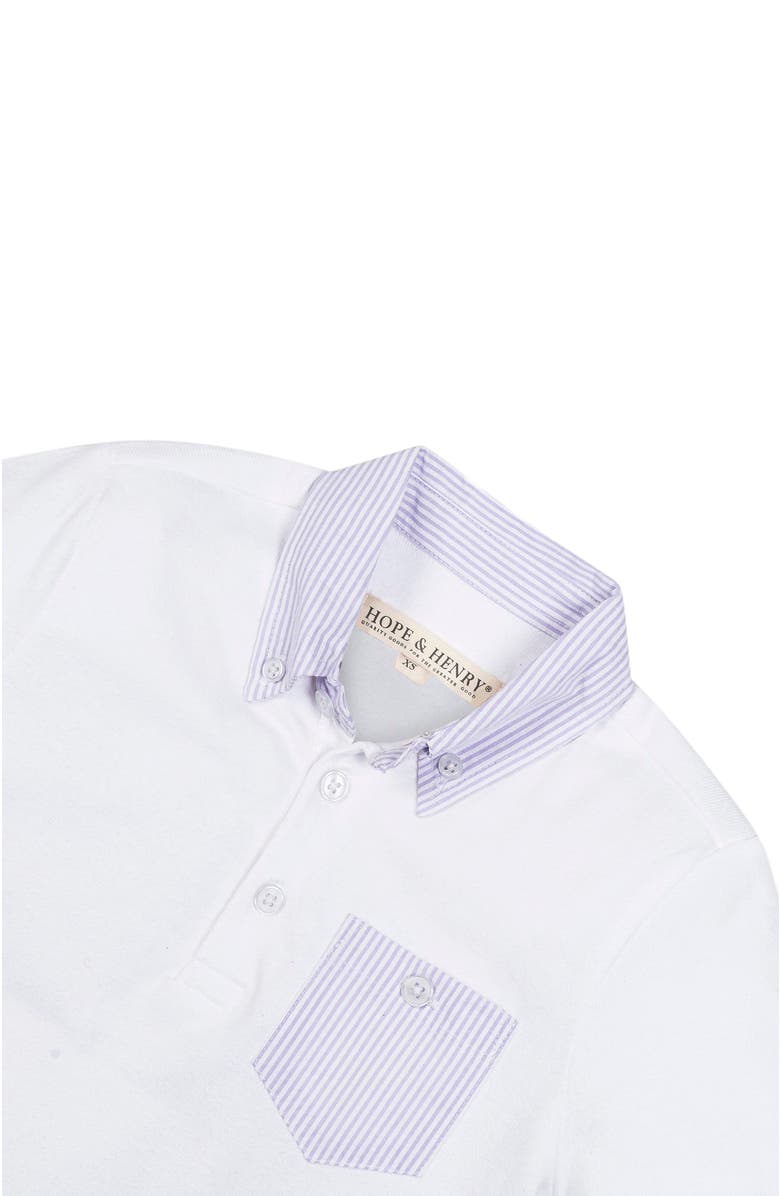 Hope & Henry Baby Boys' Organic Jersey Polo with Seersucker, Infant, Alternate, color, 