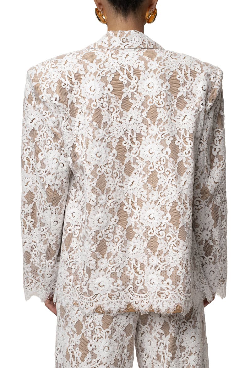 Lace And Desire Blazer, Alternate, color, White