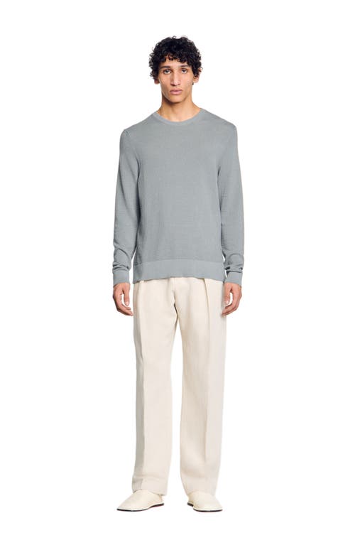 Sandro Textured Crewneck Sweater In Lime
