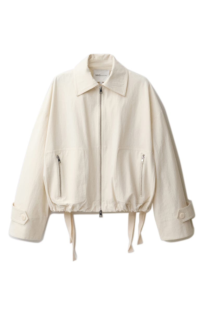 MANGO Bomber Jacket with Adjustable Hem, Main, color, 