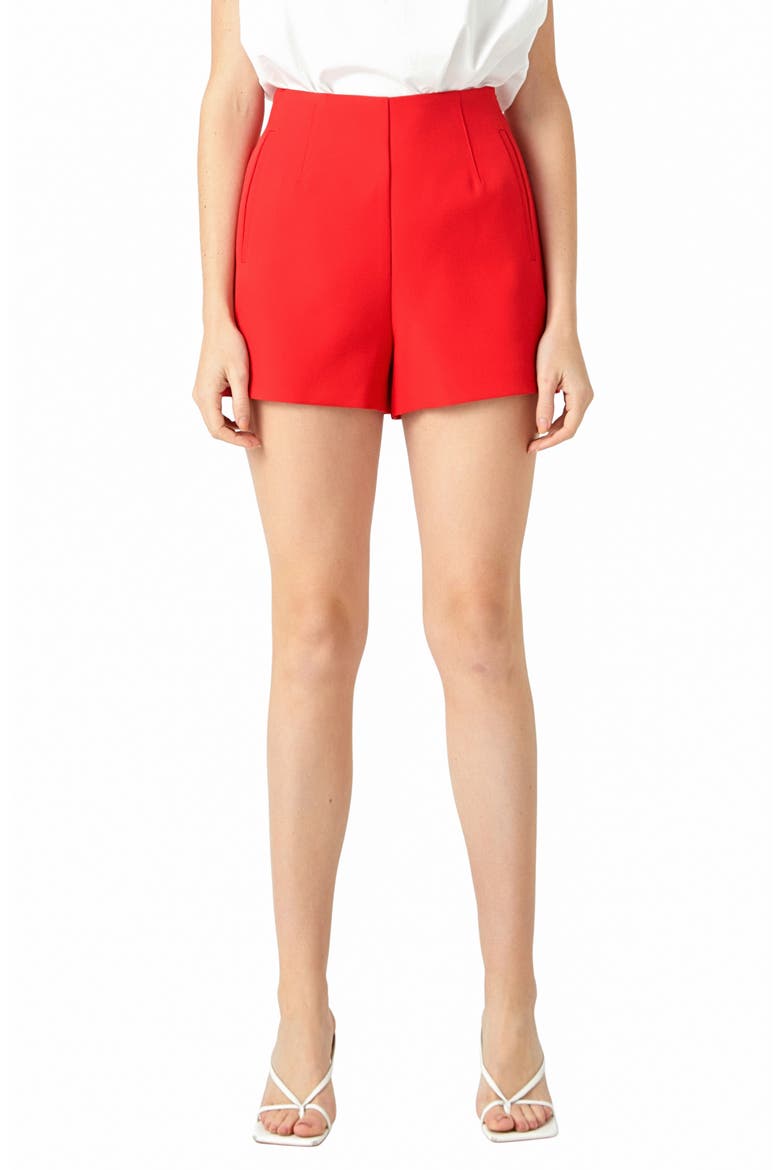 High Waist Shorts, Main, color, RED