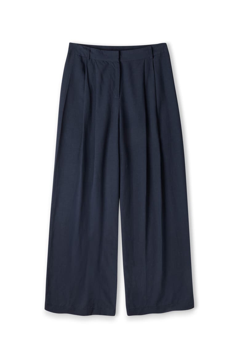Wide Leg Drape Pants, Alternate, color, DARK NAVY