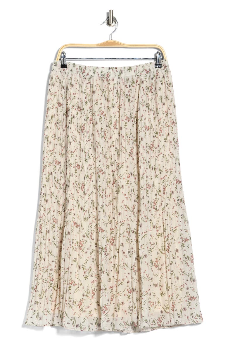 Ditsy Floral Pleated Skirt, Alternate, color, IVORY FLORAL