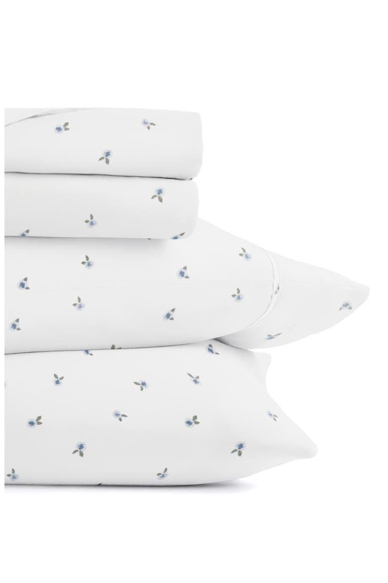 Kaycie Gray Ditsy Floral Microfiber Sheet Set, Alternate, color, BLUE DITSY