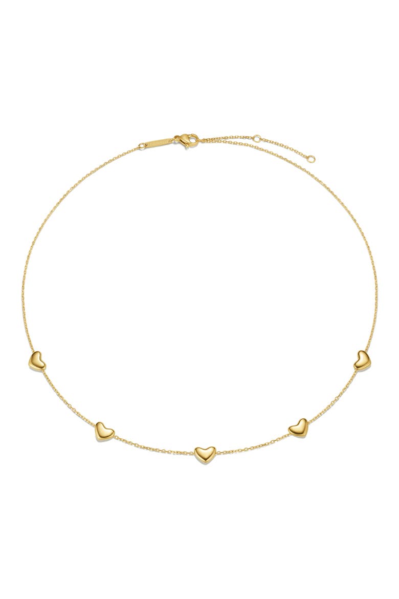 Bubble Heart Charm Necklace, Main, color, GOLD