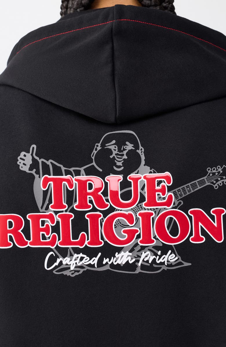 True Religion Contrast Stitching Zip Hoodie, Alternate, color, 