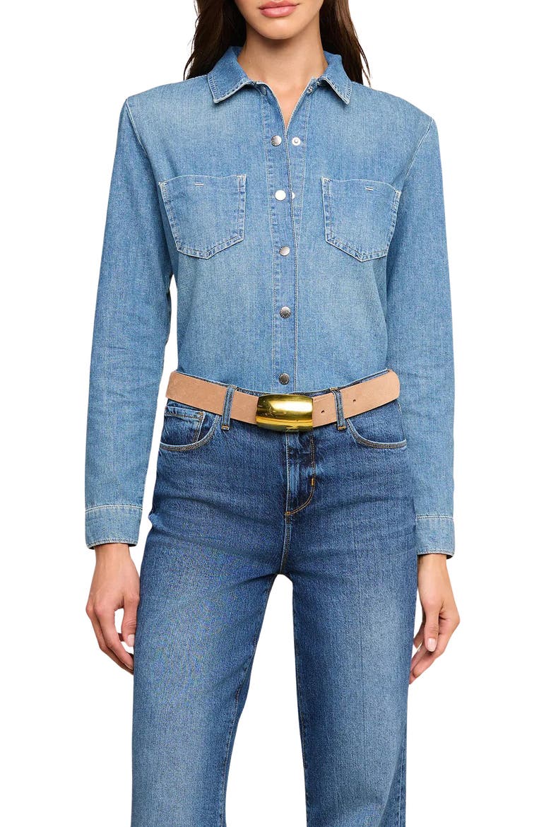 Isla Denim Shirt, Main, color, SARATOGA