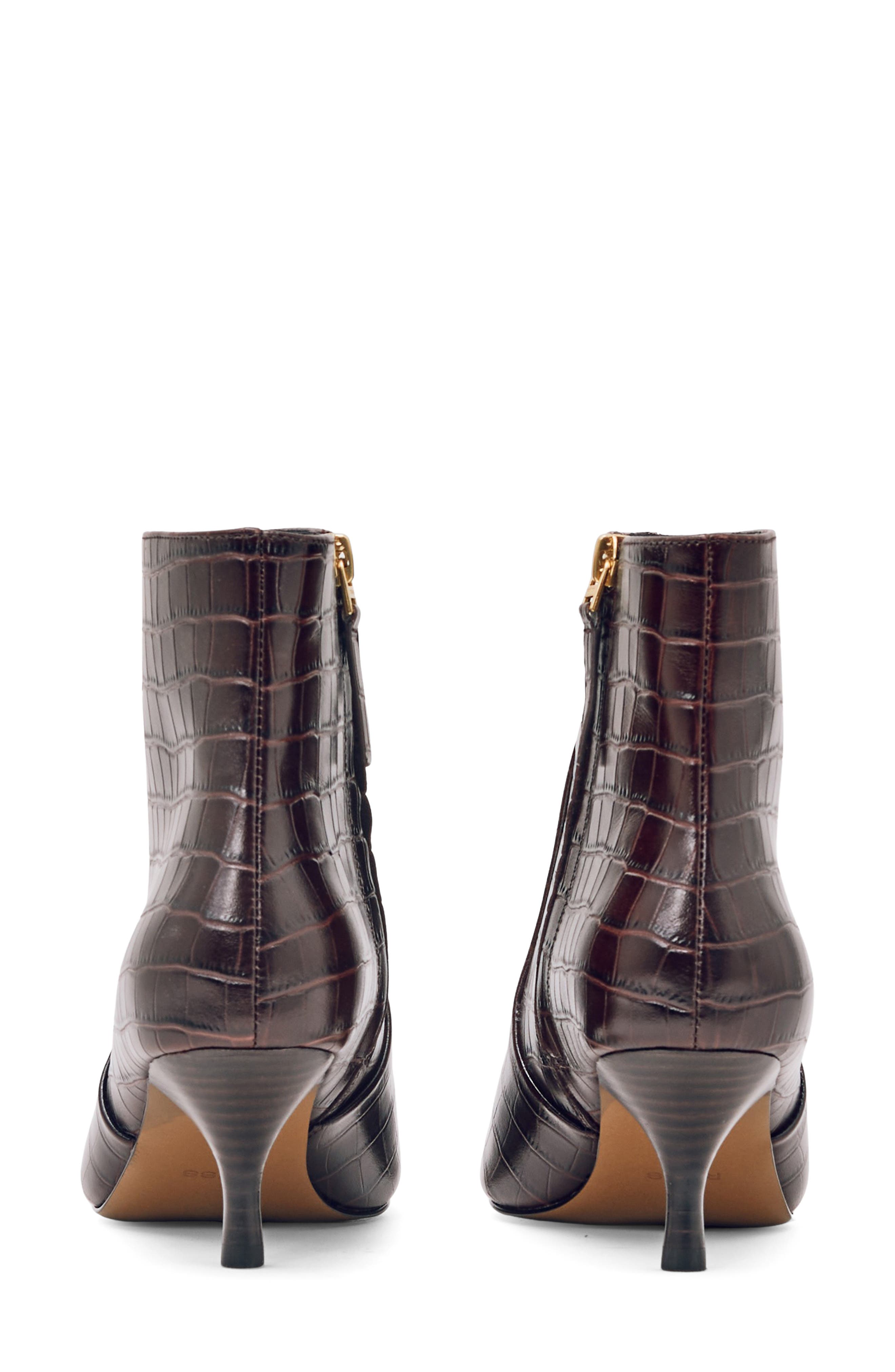 Reiss Pippa Pointed Toe Bootie, Alternate, color, Burgundy