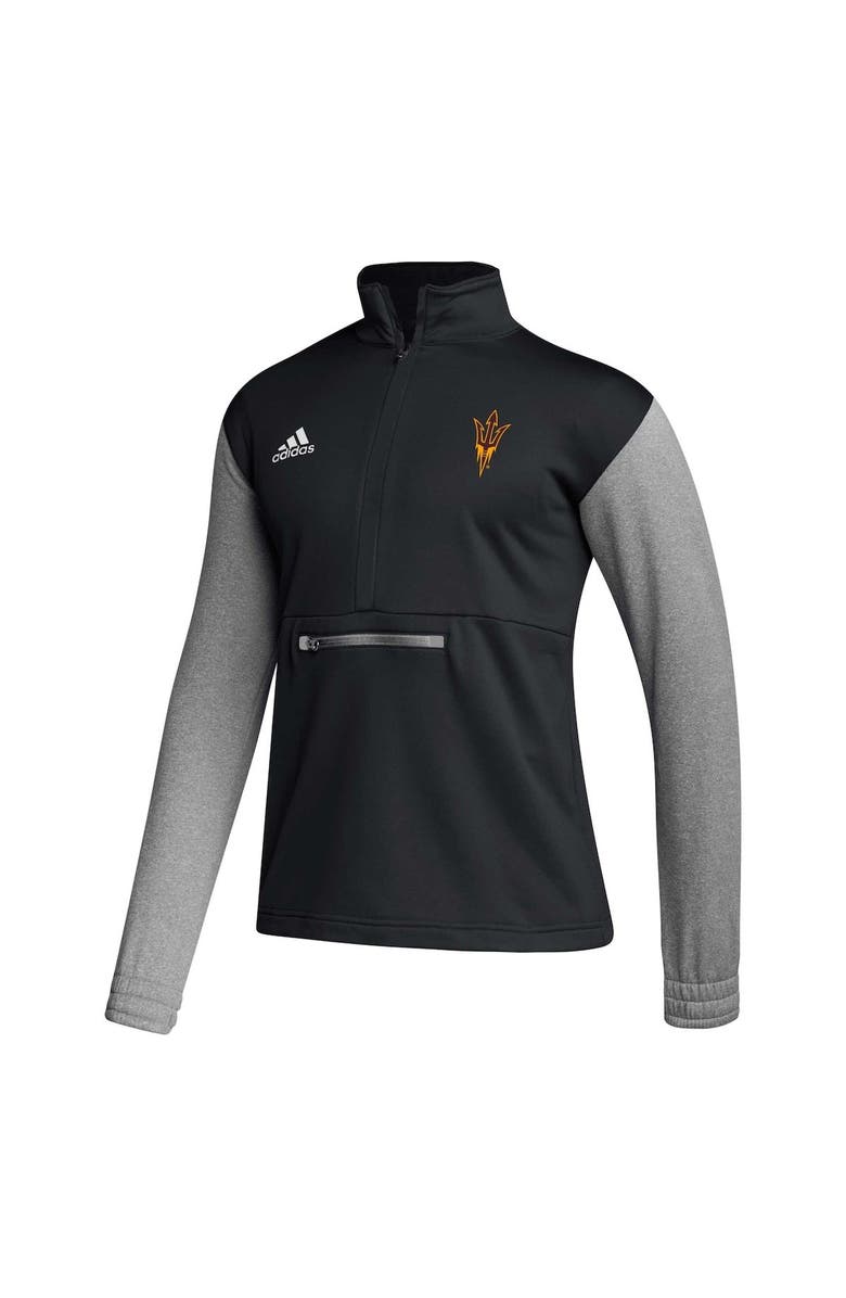 adidas Men's adidas Black Arizona State Sun Devils Sideline AEROREADY Half-Zip Top, Alternate, color, Black