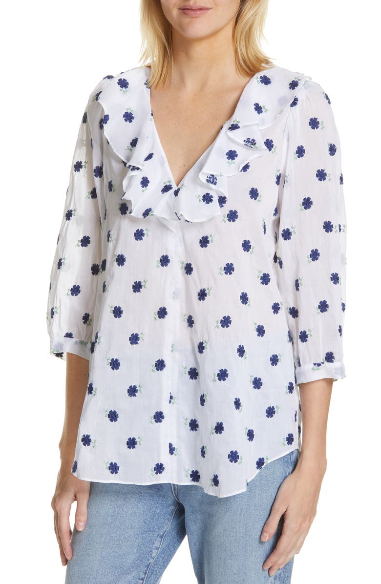 Smythe Over the Head Embroidered Blouse, Alternate, color,