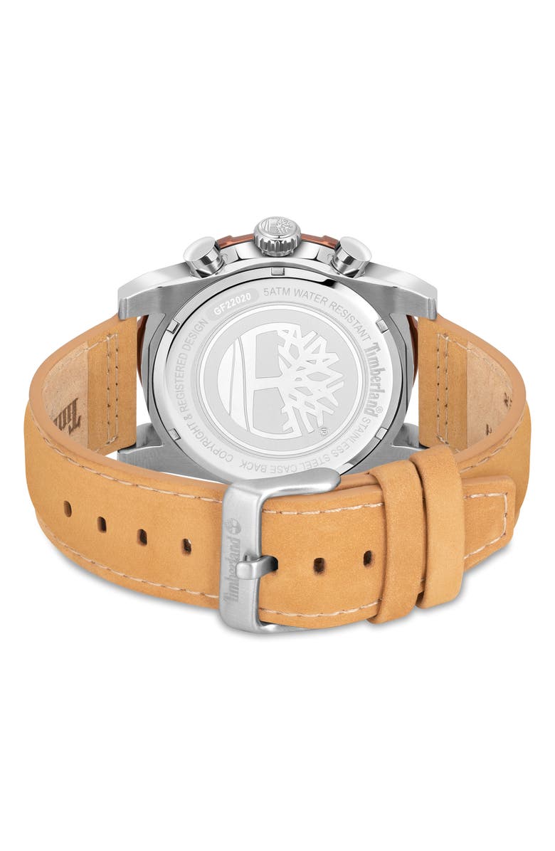 Timberland Fitzwilliam Multifunction Leather Strap Watch, 46mm, Alternate, color, 