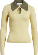 & Other Stories Keyhole Collar Rib Top