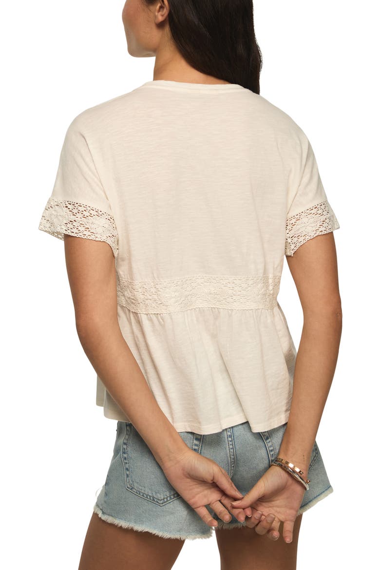 Lace Trim Peplum T-Shirt, Alternate, color, WHISPER WHITE