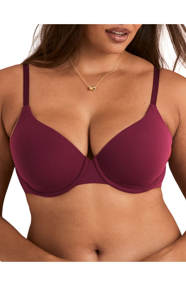 Adore Me Janelle Contour Demi Bra, Main, color, Dark Red