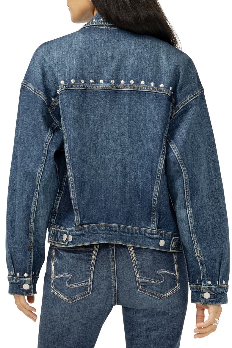 Studded Denim Jacket, Alternate, color, PIMLICO