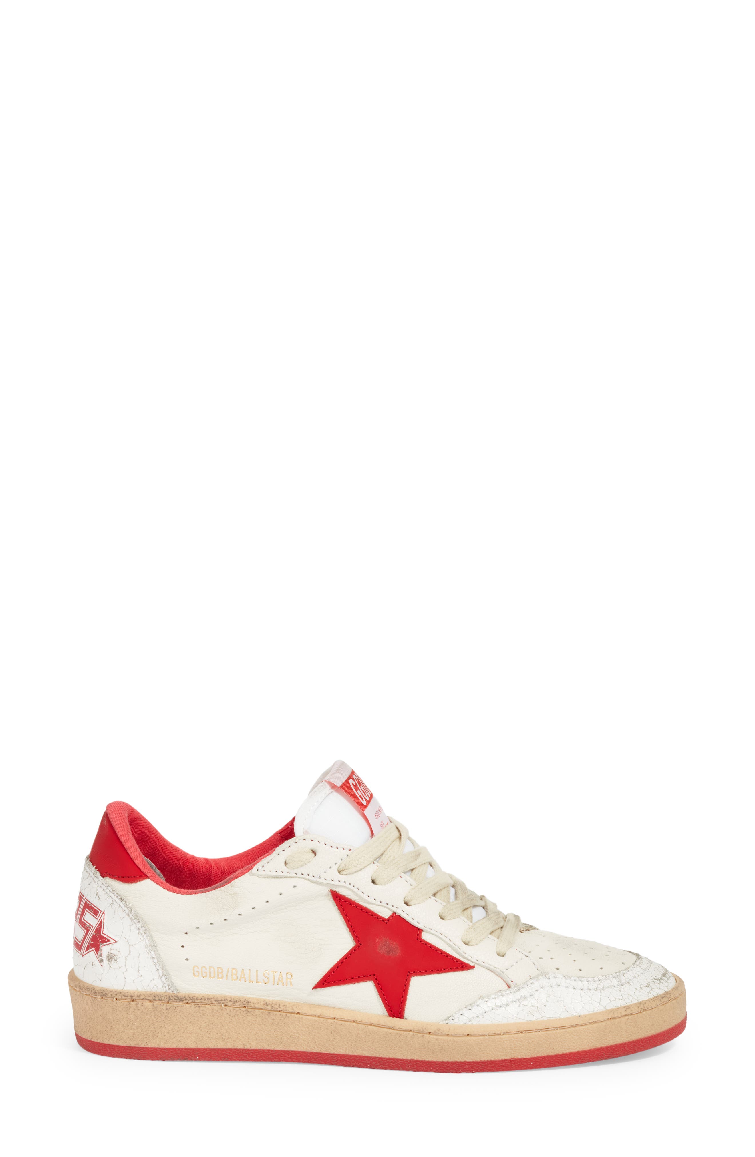 Golden Goose Ball Star Sneaker, Alternate, color, White/ Strawberry Red
