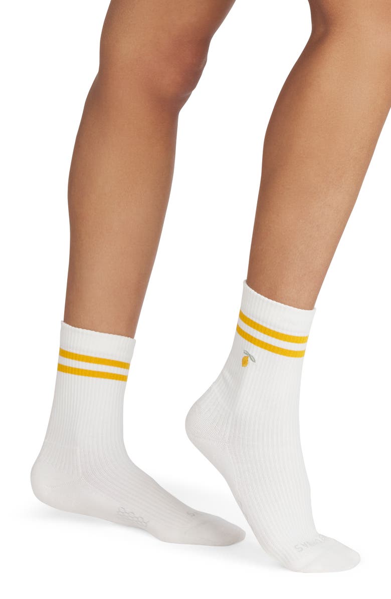 Bombas Lemon Modern Rib Quarter Socks, Main, color, 