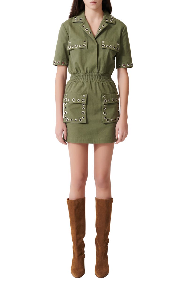 maje Ramil Military Style Minidress, Main, color, 