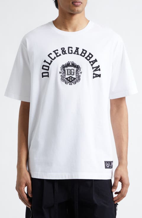 Logo Crest Embroidered Cotton T-Shirt