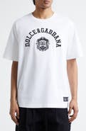 Dolce&Gabbana Logo Crest Embroidered Cotton T-Shirt