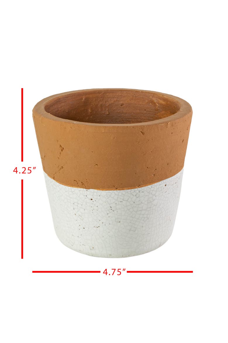 Terracotta Bottom Dipped Terracotta Planter, Alternate, color, Orange