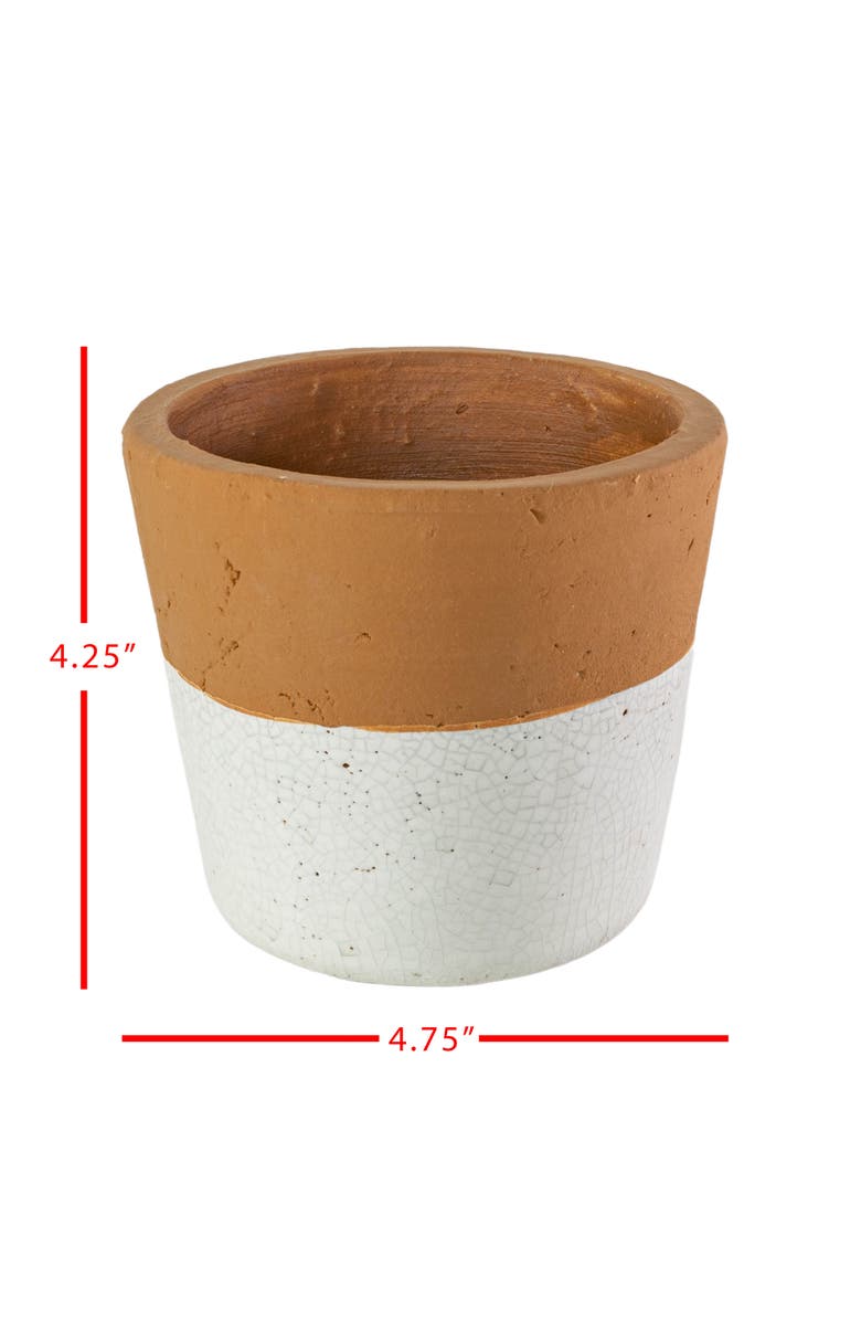 Foreside Home and Garden Terracotta Bottom Dipped Terracotta Planter, Alternate, color, Orange