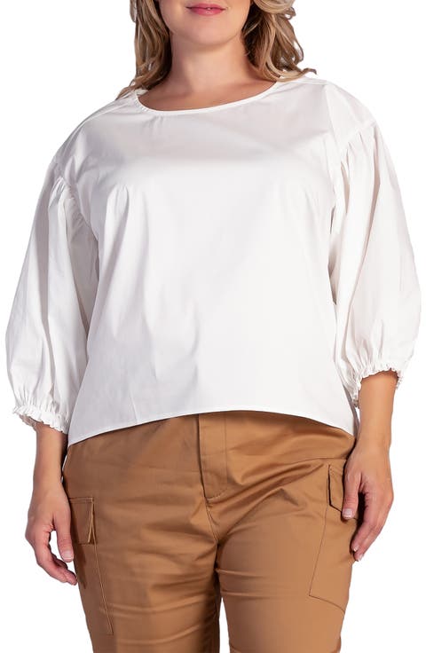 Saber Balloon Sleeve Blouse (Plus Size)