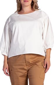 Standards & Practices Saber Balloon Sleeve Blouse