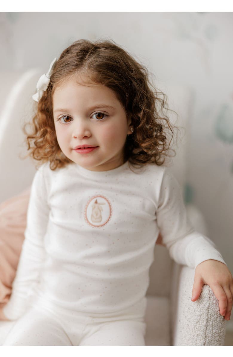 Ely's & Co. Speckled Bunny Collection - Pajamas, Alternate, color, Ivory/Pink