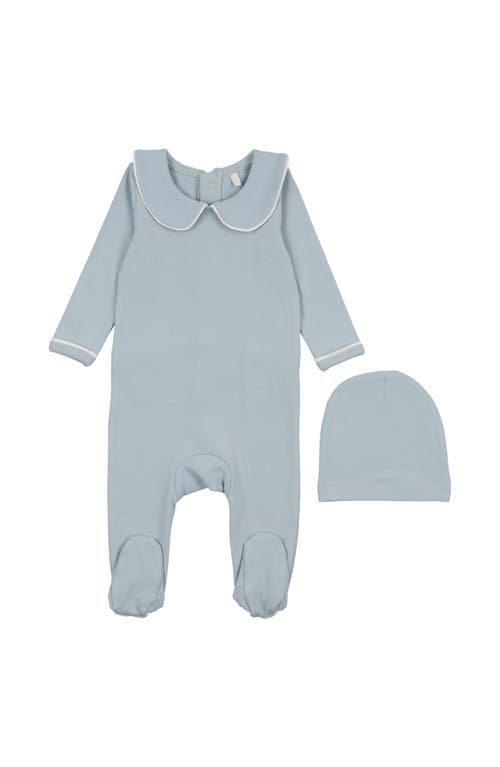 Pouf Boys Collar Footie In Blue