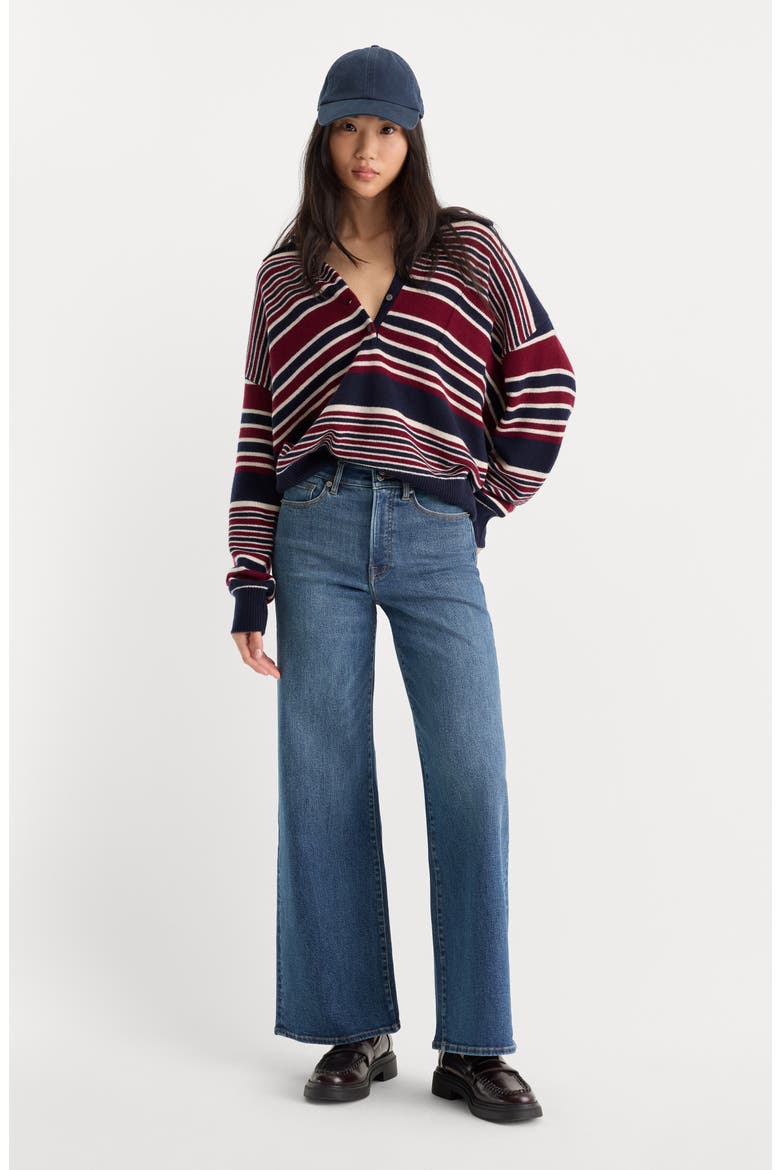 The Oversized Rugby Sweater, Alternate, color, MULTI STRIPE