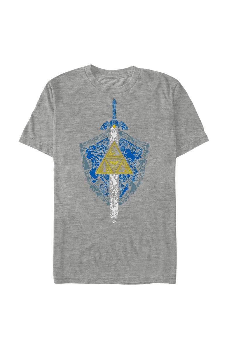 NINTENDO Men's Nintendo Legend of Zelda Hidden Pattern Graphic T-Shirt, Main, color, Athletic Heather