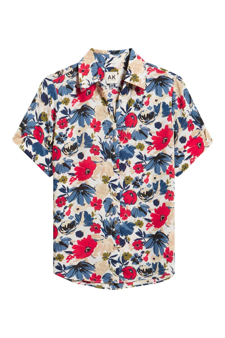 Floral Print Shirt, Alternate, color, WHITE DOVE MULTI