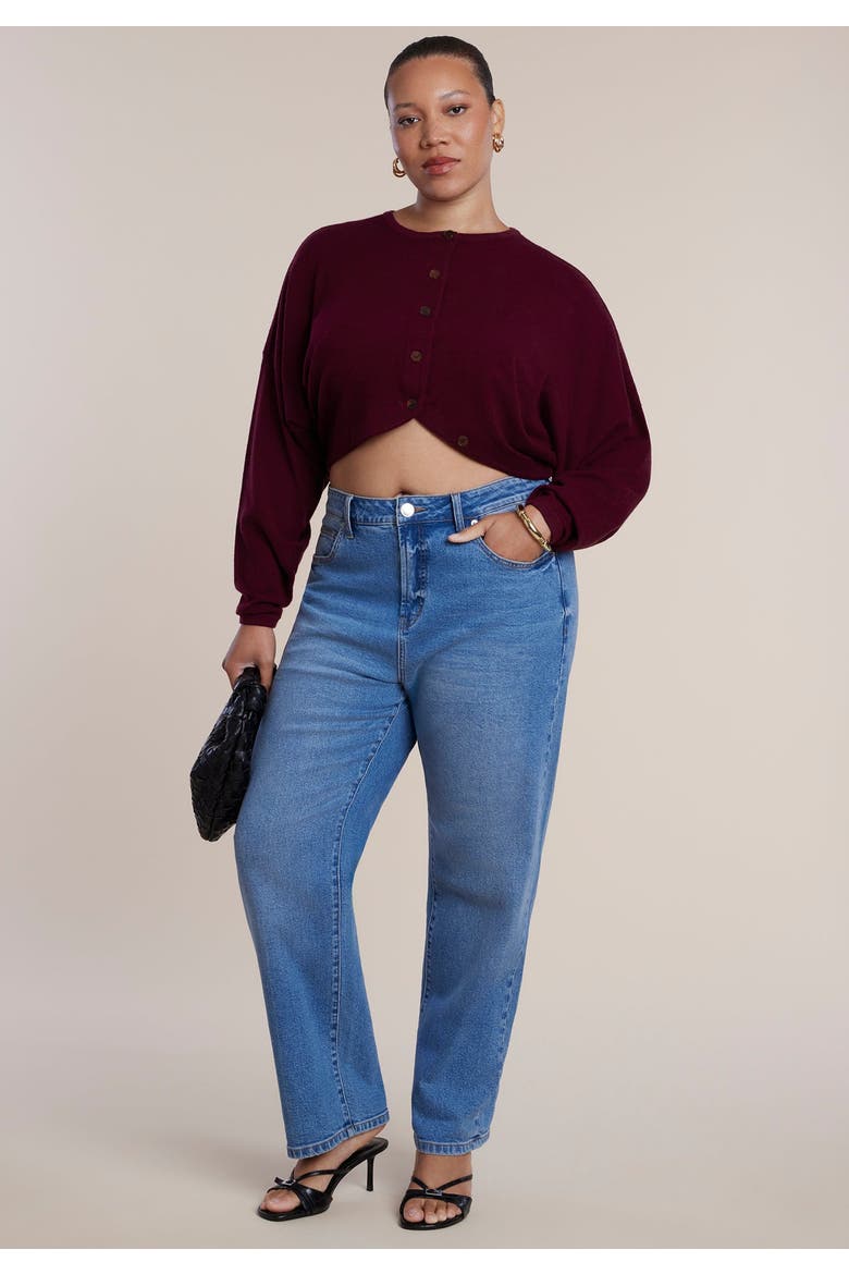 Extended Placket Cropped Cardigan, Alternate, color, TAWNY PORT