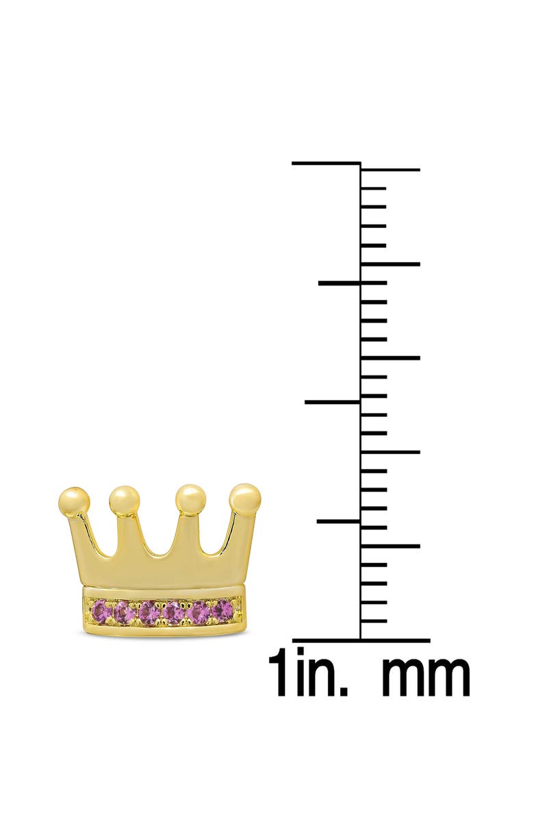 Lily Nily Kids' Pavé Cubic Zirconia Crown Stud Earrings, Alternate, color, Pink