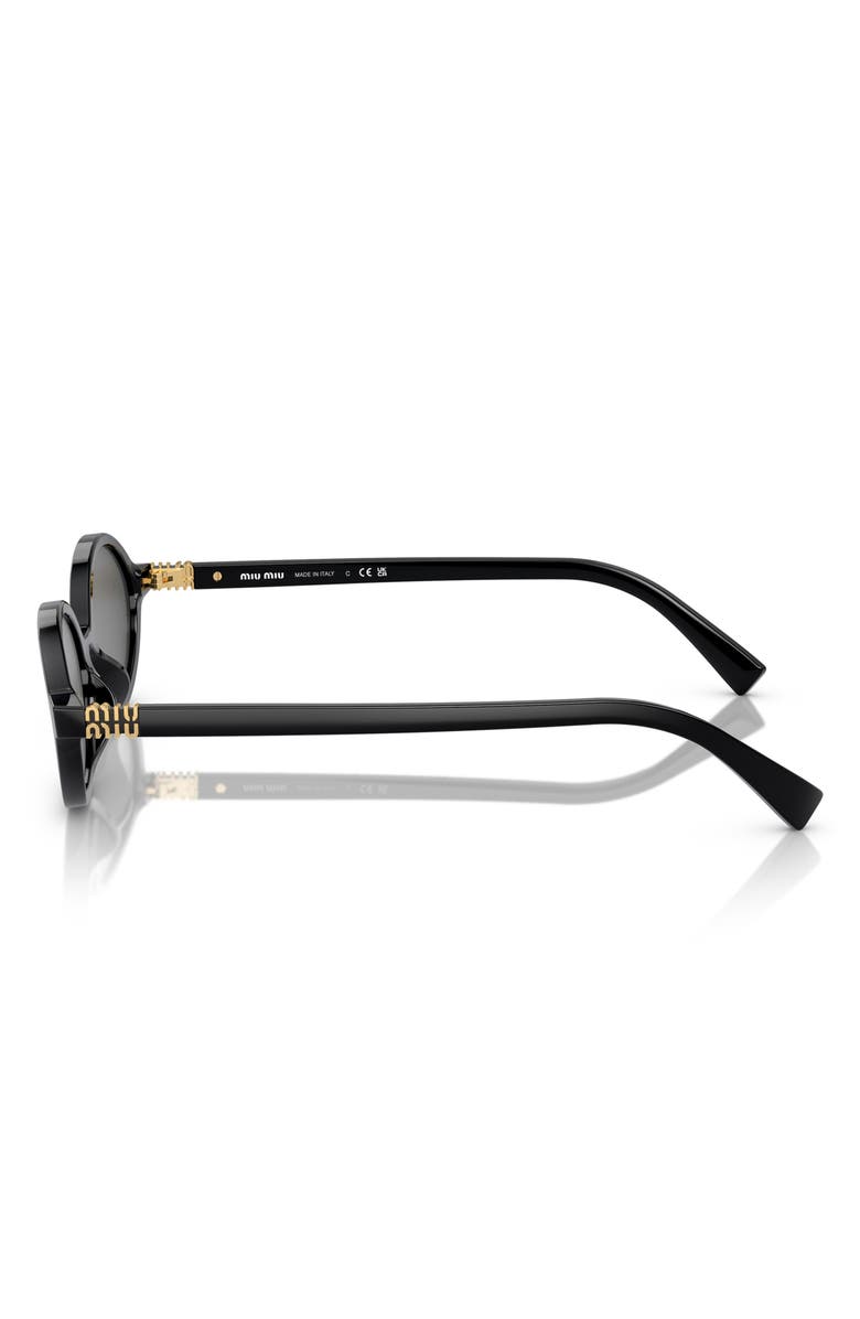 Miu Miu 50mm Oval Sunglasses, Alternate, color, Black / Dark Grey