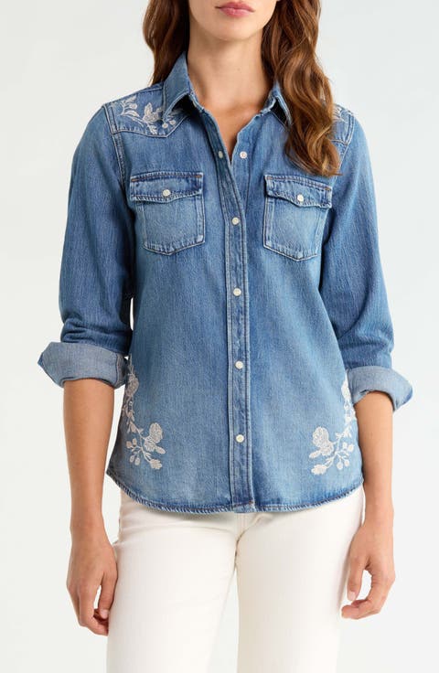 Embroidered Denim Shirt