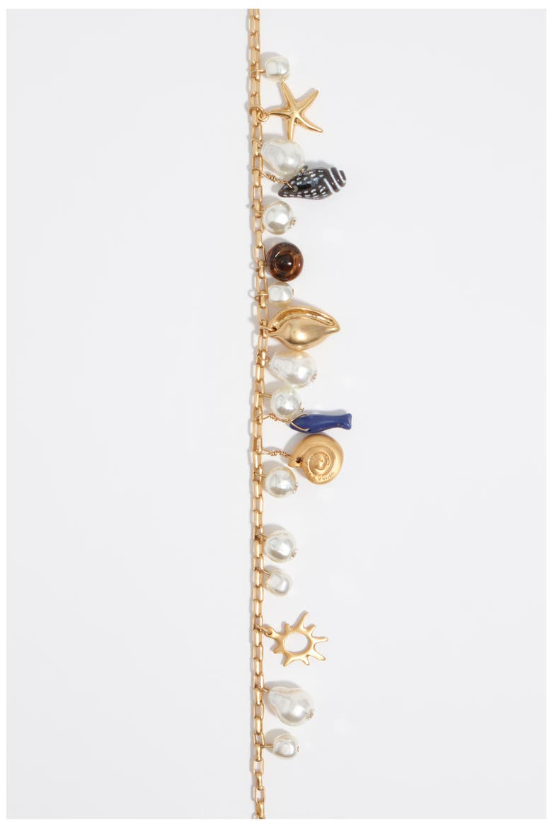 Necklace With Shells And Fish, Alternate, color, DARK BLUE