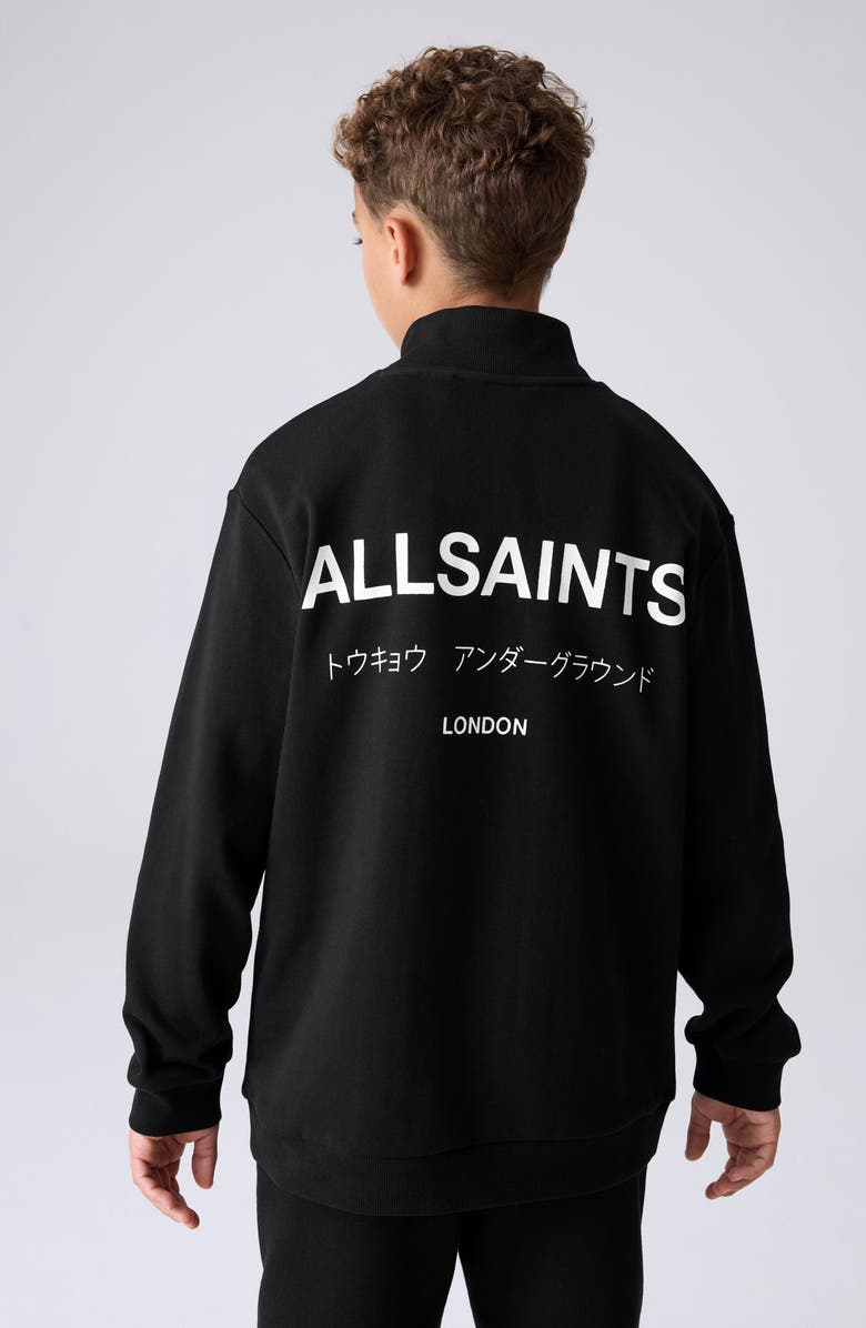 smALLSAINTS by ALLSAINTS Kids' Underground Oversize Half Zip Sweatshirt, Alternate, color, Black