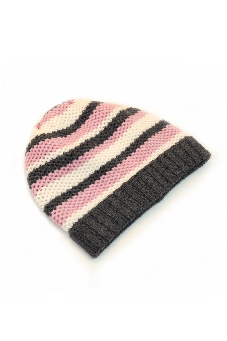 Merino chunky striped hat, Alternate, color, DARK GREY/PINK