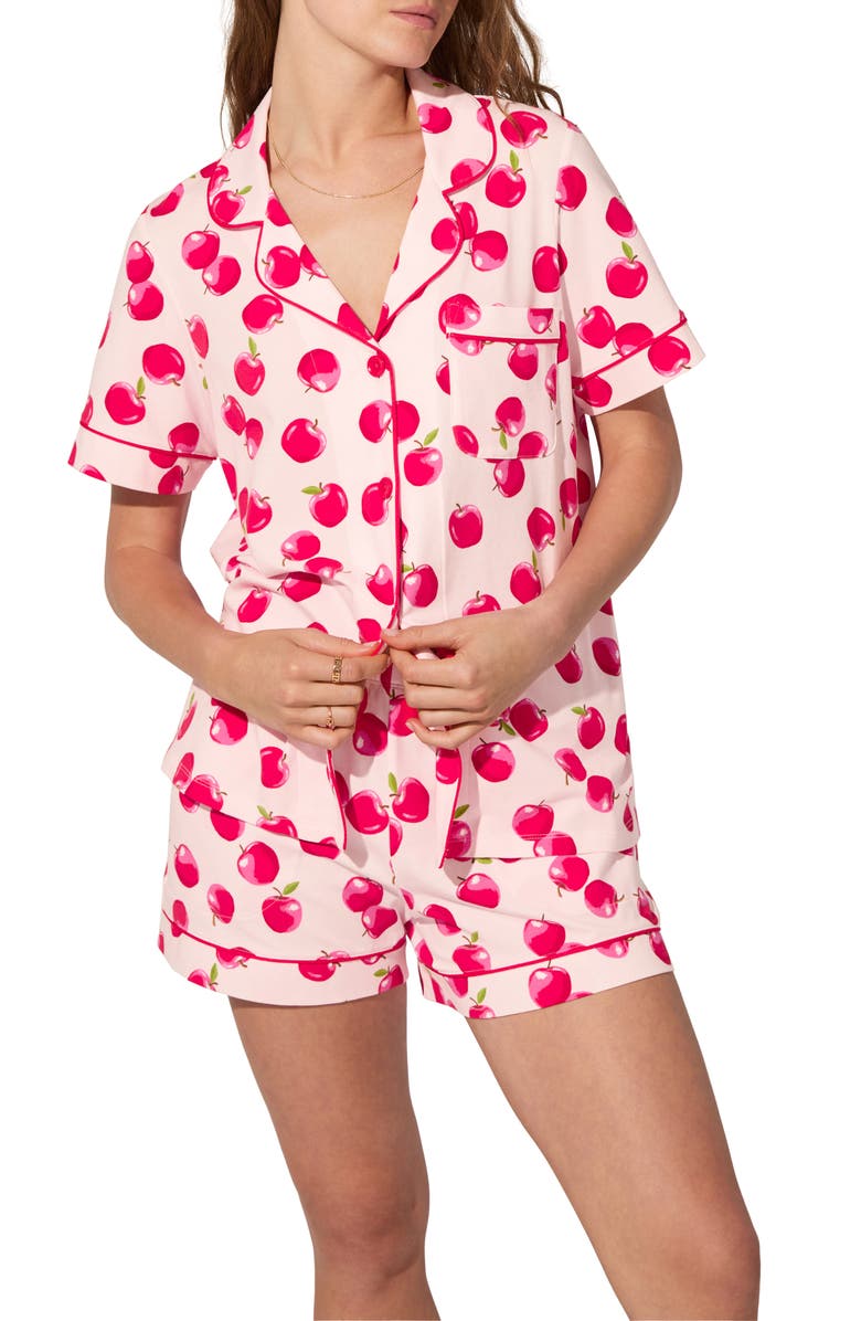 BedHead Pajamas Print Stretch Organic Cotton Jersey Short Pajamas, Alternate, color, 