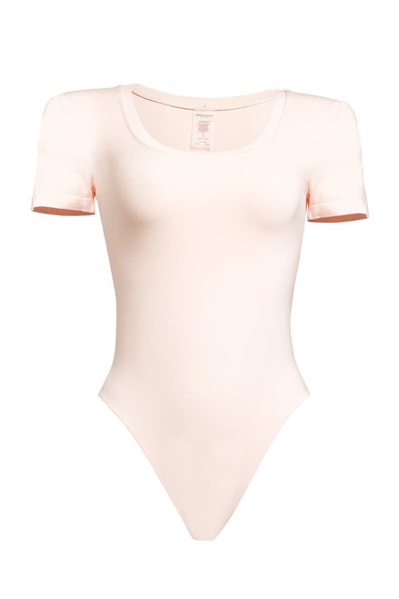 Seamless Modal Blend Bodysuit, Alternate, color, Peach Blush