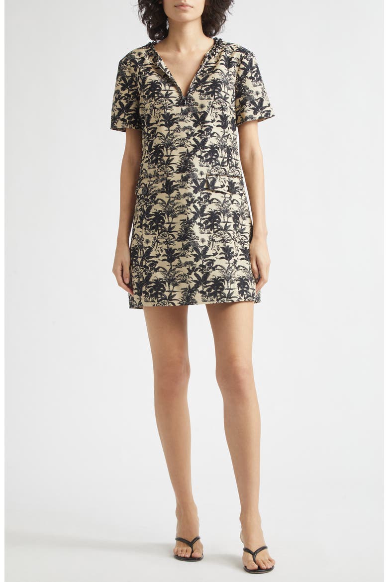 Blythe Short Sleeve Minidress, Main, color, JET/ NATURAL