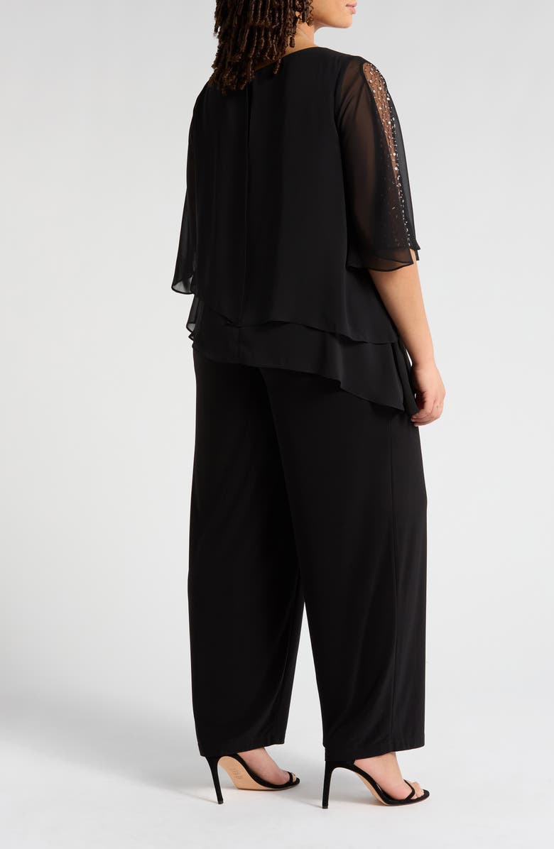 SL FASHIONS Sequin Detail Tiered Jumpsuit, Alternate, color,