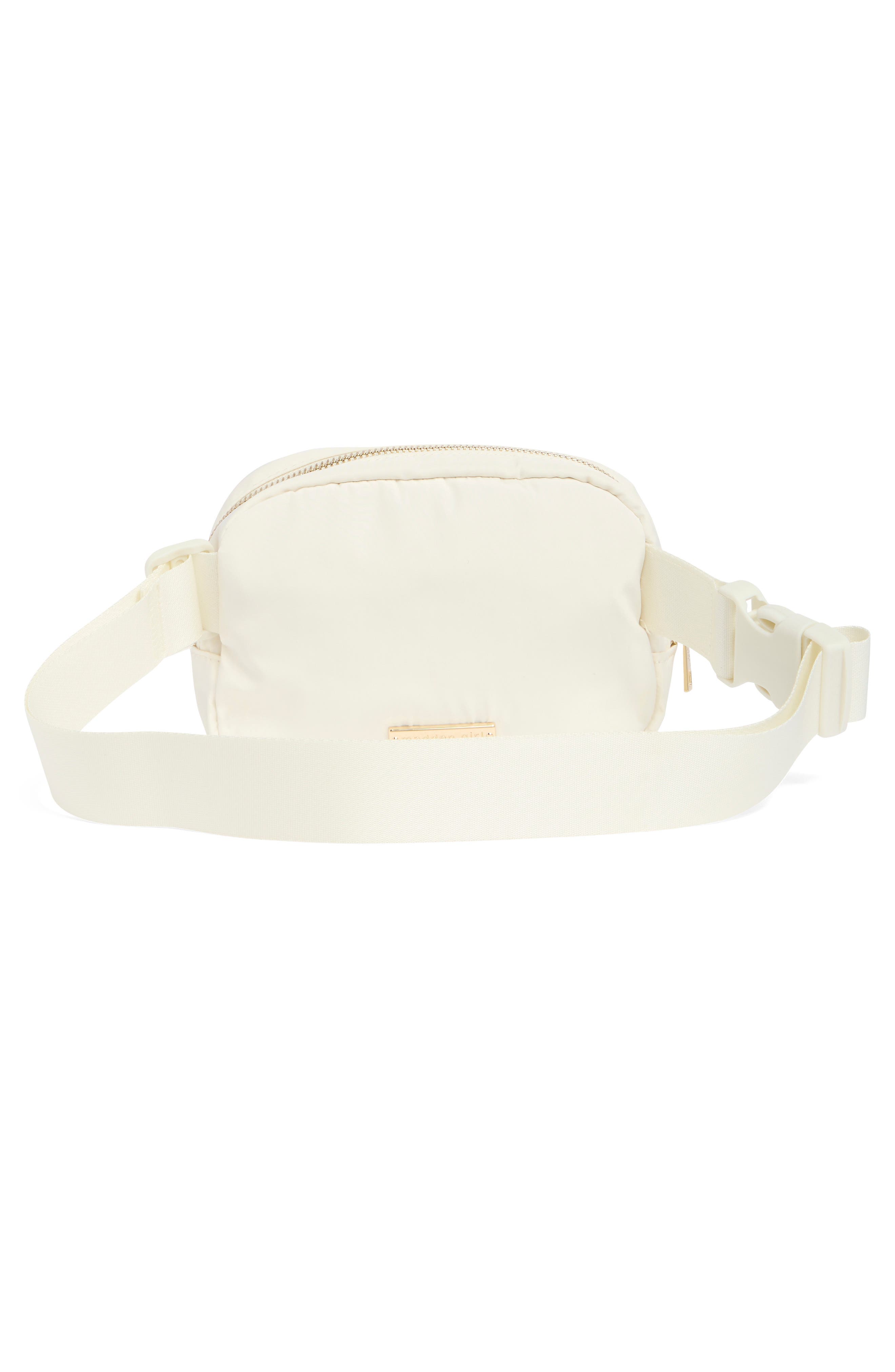 Madden Girl Quilted Belt Bag, Alternate, color, Cream