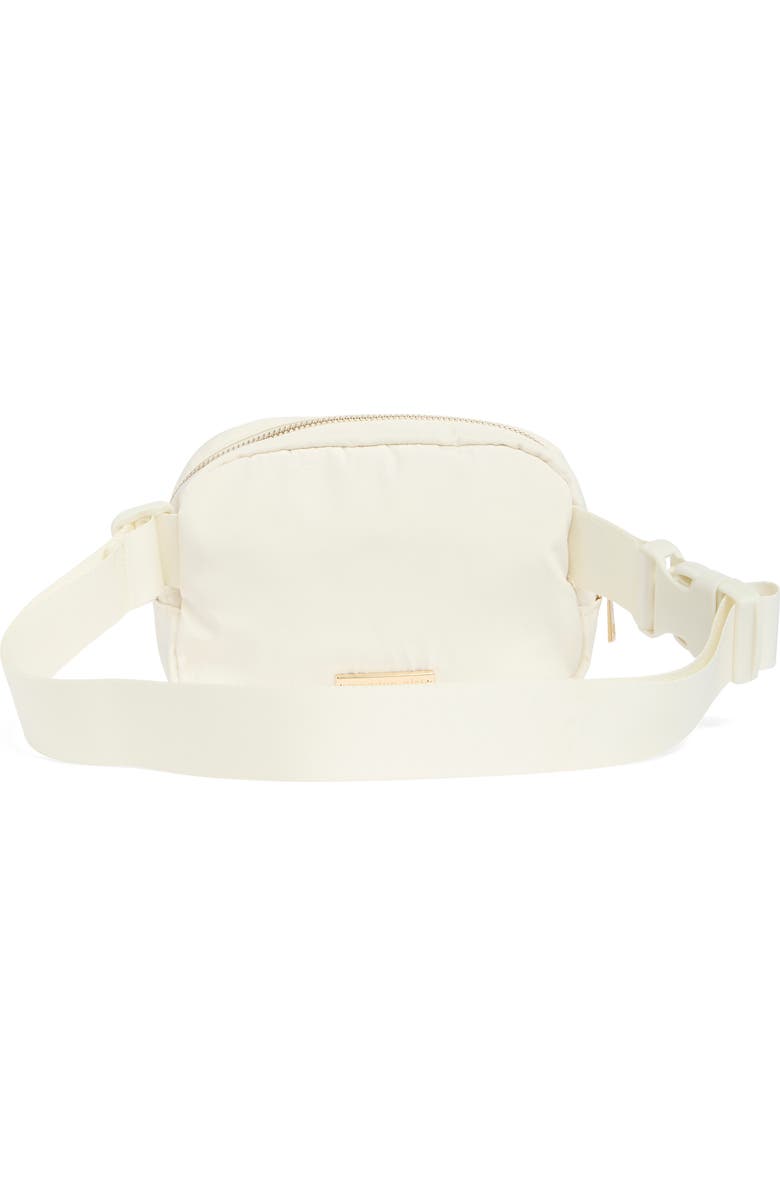 Madden Girl Quilted Belt Bag, Alternate, color, Cream
