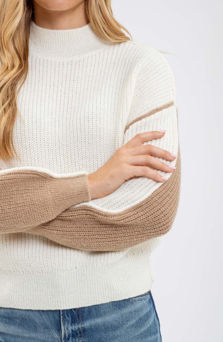 Blu Pepper Stripe Mock Neck Sweater, Alternate, color, 