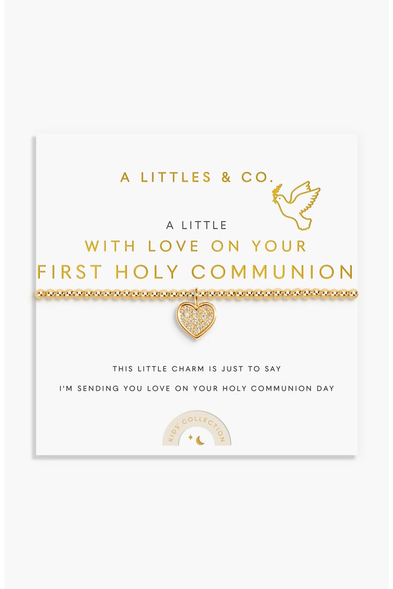 Kids' A Little 'With Love On Your First Holy Communion' Bracelet, Main, color, Gold Plated