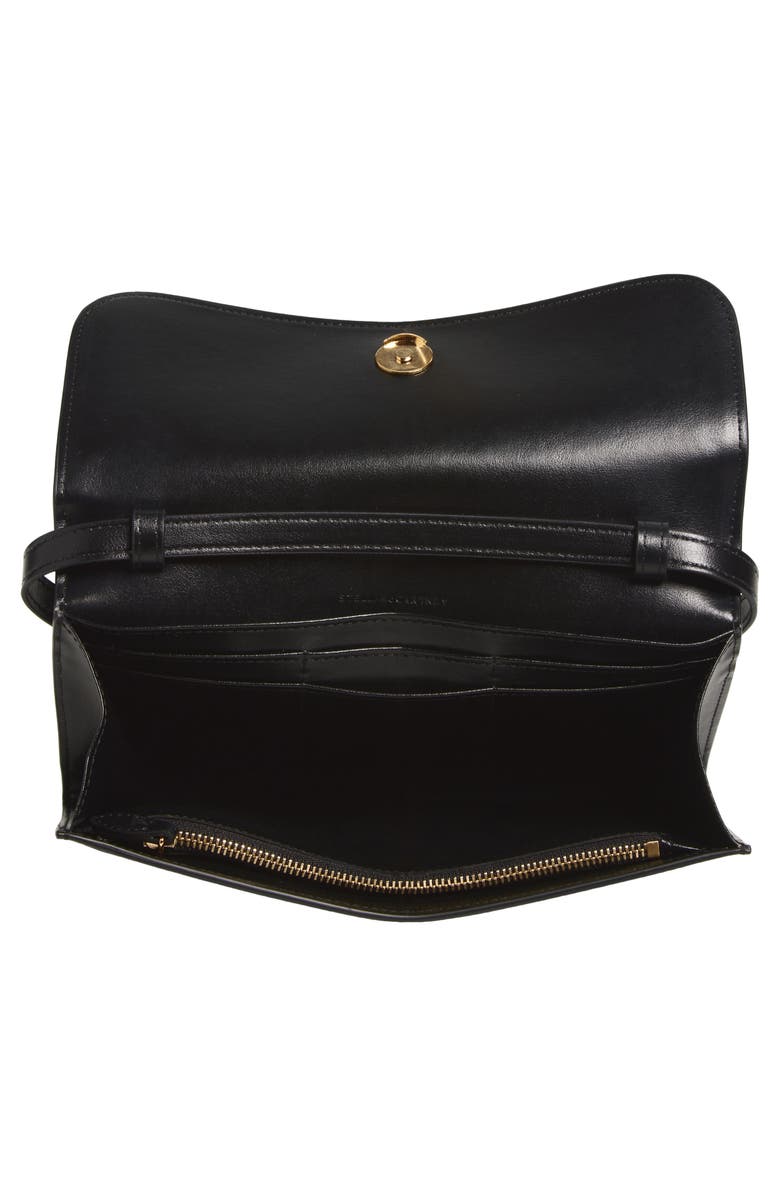 Stella McCartney Ryder Faux Leather Crossbody Clutch, Alternate, color, Black