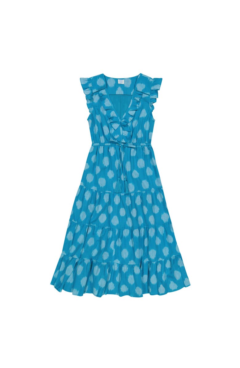 Mer St. Barth Giselle Women's Maxi Dress Cerulean Blue Ikat, Main, color, 